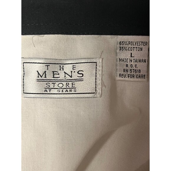 VTG Mens Store At Sears Chevron Pullover Shirt L Black/White 1/2 Zip Grandpa NWT - Picture 12 of 15